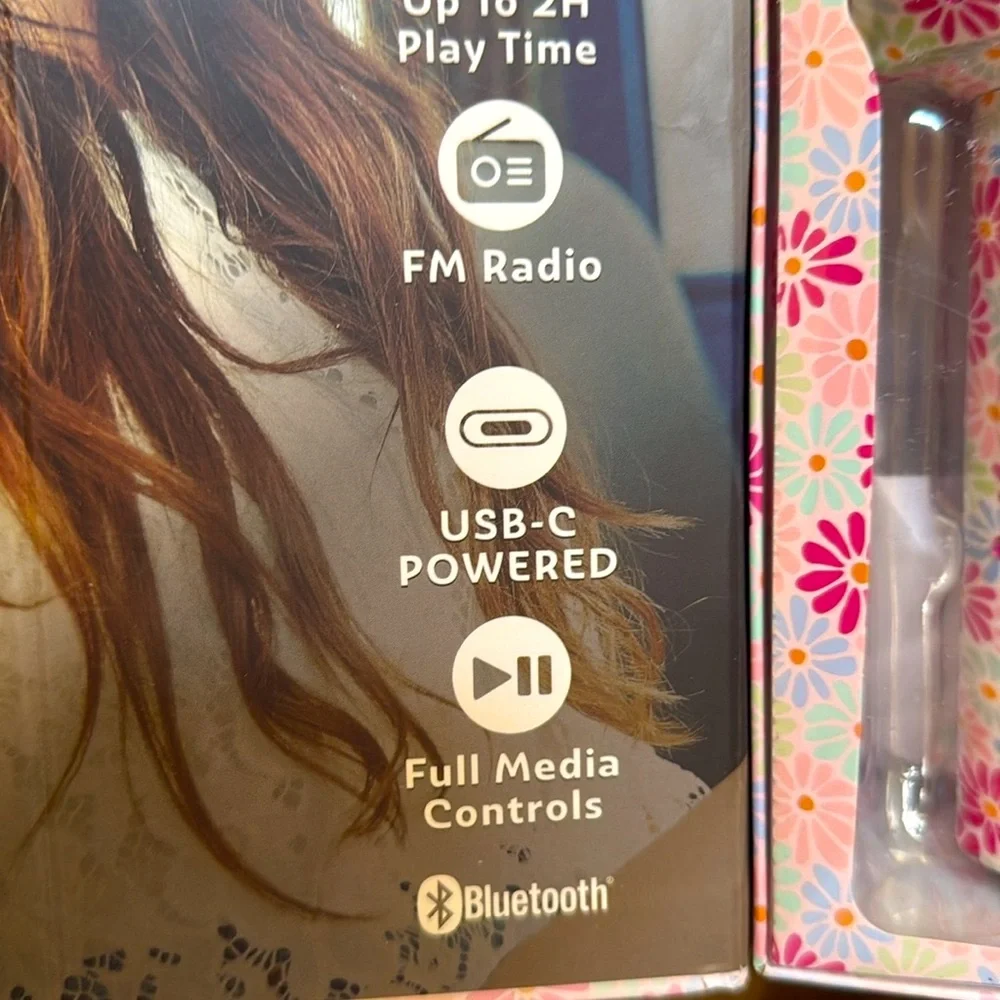 Karaoke Wireless LED Bluetooth Microphone in pink floral. Enjoy hours of fun